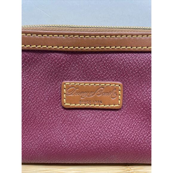 Dooney & Bourke Deep Red Textured Leather Zip Wristlet Handbag - Picture 4 of 9